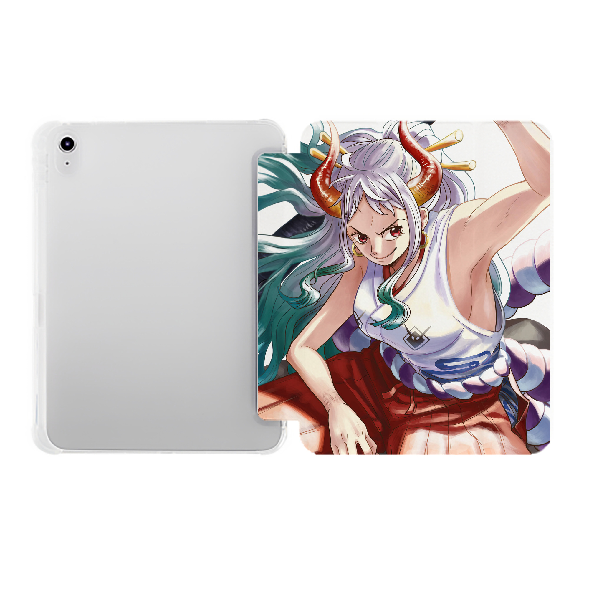 （画像用） ワンピース ONE PIECE IPad ケース ペン収納付き 三つ折りスタンド PUレザー×シリコン 対応機種9.5/10.5/10.9インチ